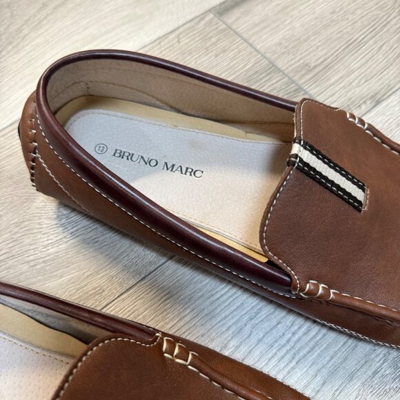 Bruno Marc Driving Moccasins Loafers Mens 13 Brown Slip On Shoes Italian Style - Picture 9 of 15